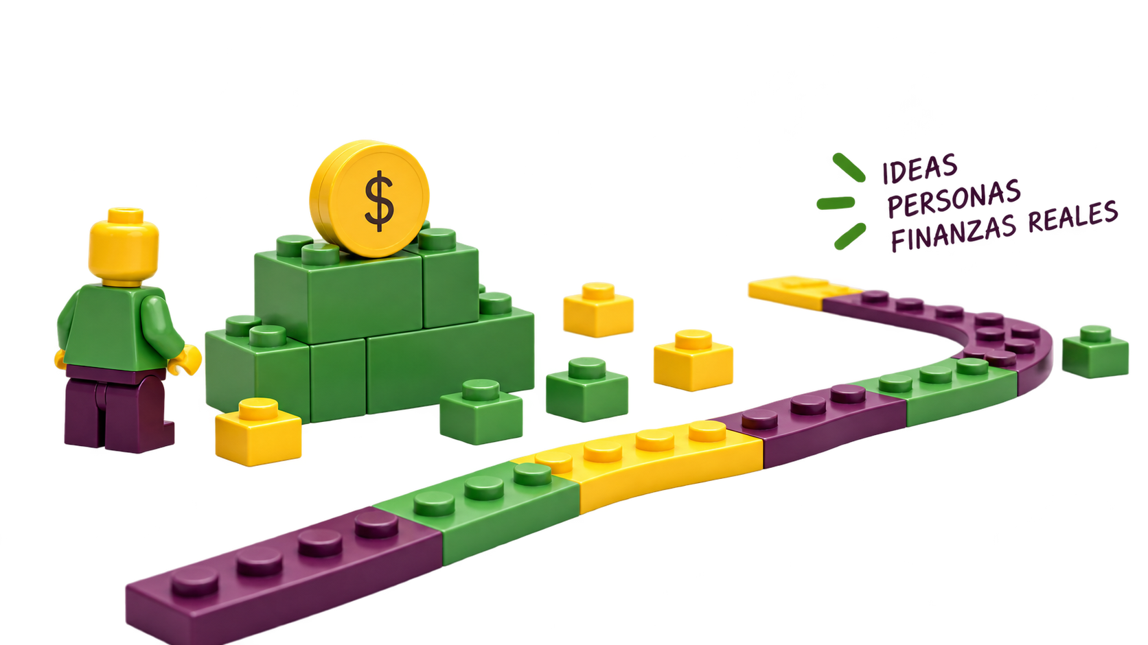 Camino de piezas y construcción financiera LEGO